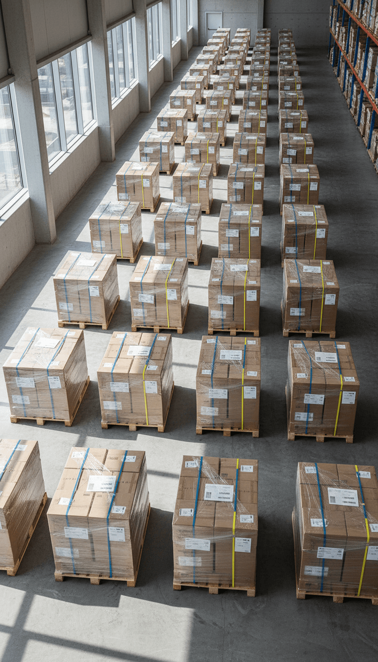 Organisierte Paletten im Lagerbereich